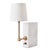 White Marble With Brass Shelf Lamp For Sale - Image 10 of 12