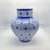 Handmade Ceramic Large Iznik Vase Monumental Size Blue and White Golden Horn (Halic) Style Scroll Pattern For Sale - Image 9 of 10