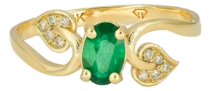 Genuine Emerald 14k Gold Ring