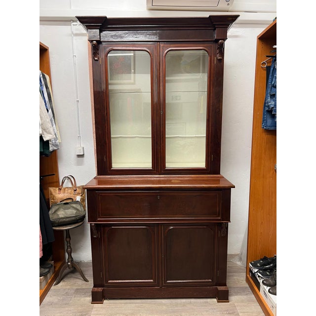 Bookcase with Mahogany Secretaire, 1940s For Sale - Image 13 of 13