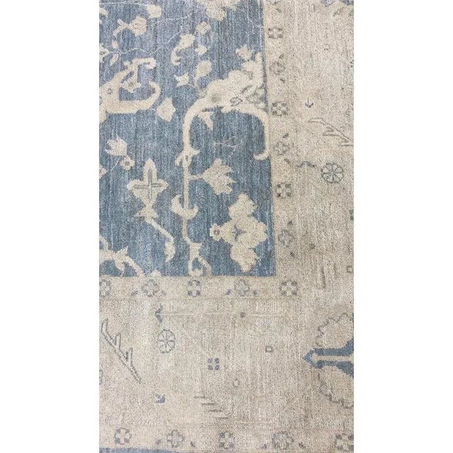 Blue Handwoven Oushak Style Area Rug 8’0″ X 9’7″ For Sale - Image 8 of 10