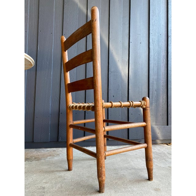 Late 19th C. Organic Modern Wabi Sabi Folk Primitive Rope Seat Chair For Sale - Image 9 of 13
