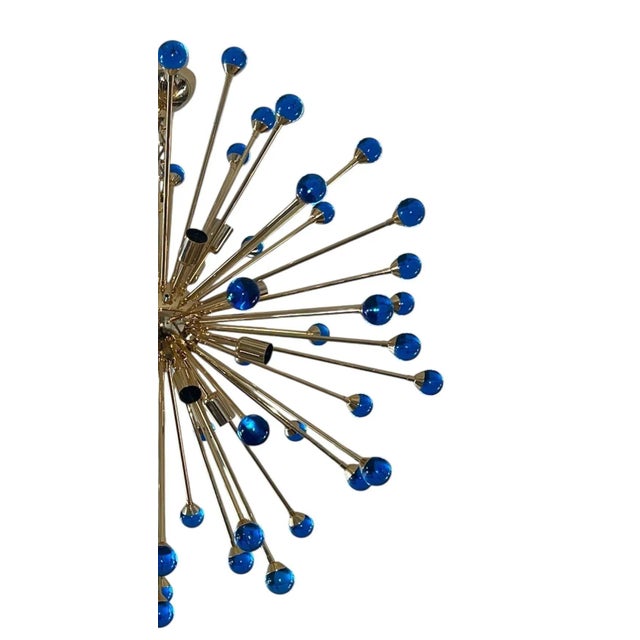 Early 21st Century Italian Sputnik Chandelier Cobalt Blue Murano Glass Spheres, Early 21st Century. For Sale - Image 5 of 5