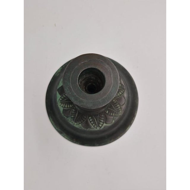 Metal Danish Grace Candleholders in Disko Metal by Just Andersen, 1920s, Set of 2 For Sale - Image 7 of 8