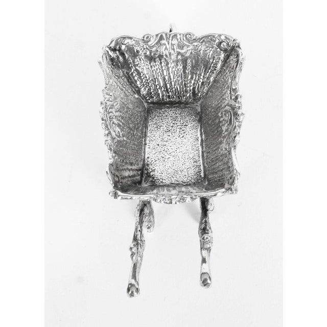 19th Century French Silver Salt Dishes in Shape of Wheelbarrows, Set of 2 For Sale - Image 11 of 18