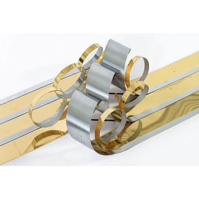 Vintage Mid Century Large Metal Ribbon Wall Art Sculpture by Curtis Jere 1980s For Sale In Detroit - Image 6 of 11