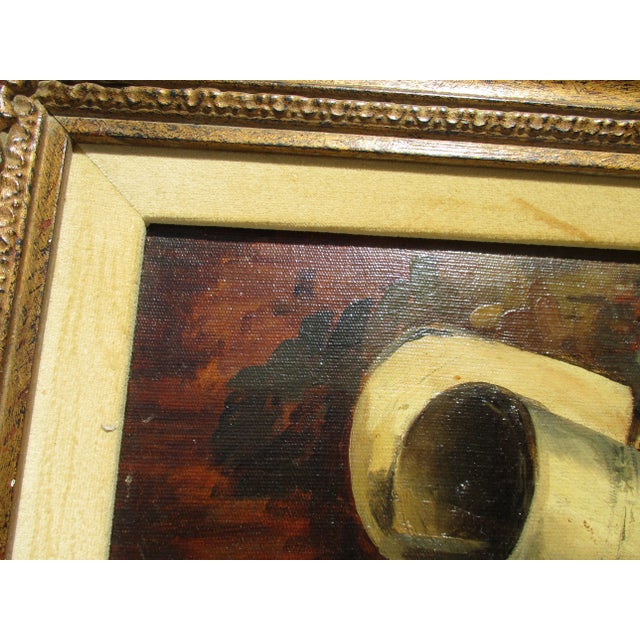 19th Century Antique Violin Still Life Framed Painting For Sale - Image 4 of 9
