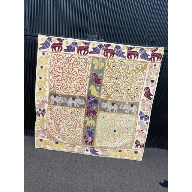 Vintage 1930's Tribal Hand Embroidered Suzani Framed Textile For Sale - Image 10 of 10