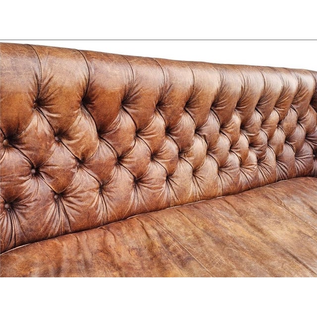 Restoration Hardware Leather Churchill Large Sofa For Sale In Los Angeles - Image 6 of 18