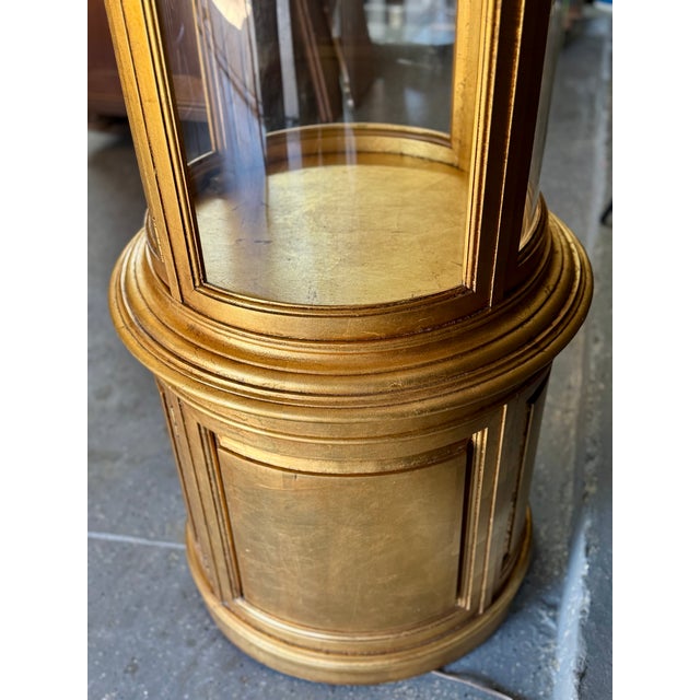 1970s Weiman Furniture Company Circular Tower Curio Cabinet Vitrine For Sale In Houston - Image 6 of 11