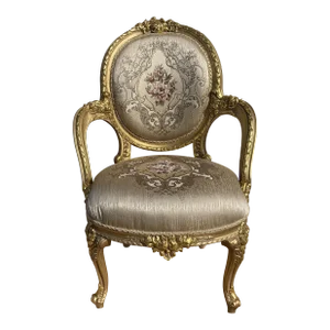Gold Leaf Empire Style Gold Leaf Armchair/Setee