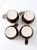 Vintage Handmade Studio Pottery Mug Set With Wooden Stand - Set of 5 For Sale - Image 13 of 17