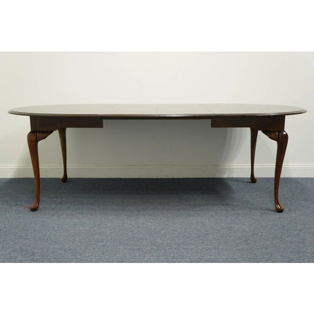 Late 20th Century Cresent Furniture Solid Cherry Traditional Style 90" Oval Dining Table For Sale - Image 5 of 9