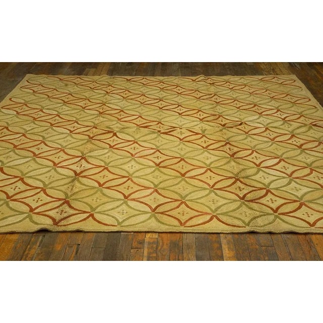 hook rug, size: 10'0" x 14'0". Handwoven.