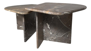 Italian Sculptural Breccia Marble Coffee Tables, 1970s, Set of 2