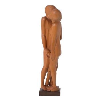 Jan Keustermans, Loving Couple, 1990s, Teak For Sale