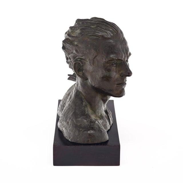 French Vintage Bronze Jean Mermoz Bust by Charles Ruchot For Sale In Austin - Image 6 of 9