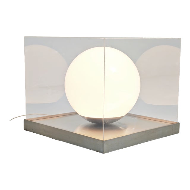 Table Lamp in Glass, Acrylic Glass and Metal, Italy, 1970 For Sale