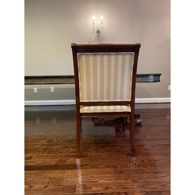 1990s Ej Victor 14 Regency Chippendale Mahogany Chairs With Gold Leaf Accents For Sale - Image 11 of 17