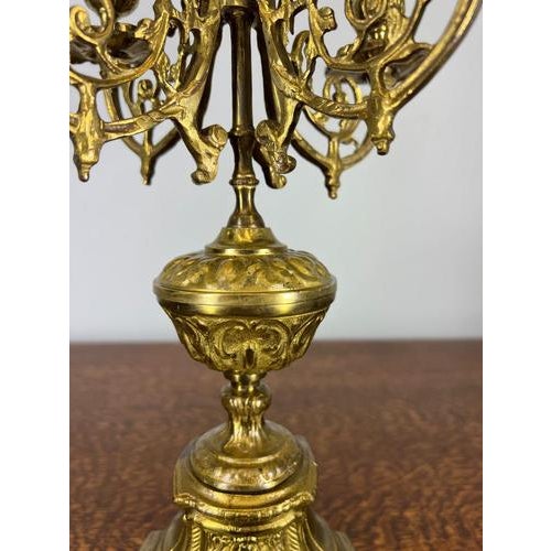 Vintage French Style Ornate 5-Arm Candelabra For Sale - Image 5 of 13