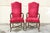 Vintage Italian Regency Style Carved Walnut Red Fabric Dining Chairs - Set of 6 For Sale - Image 4 of 12