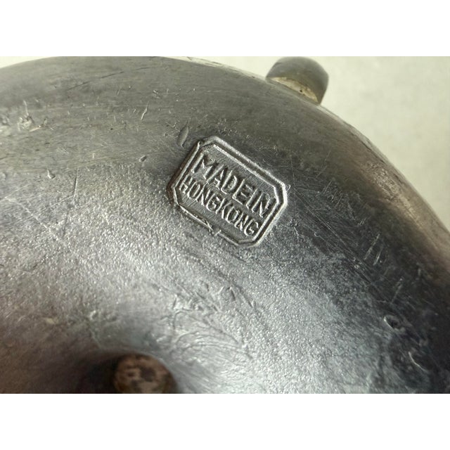 Pair of Vintage Pewter Chamberstick Candle Holders For Sale - Image 9 of 9