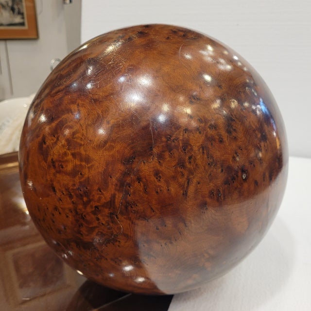 Black Decorative Sphere in Mahogany, 1890s For Sale - Image 8 of 18