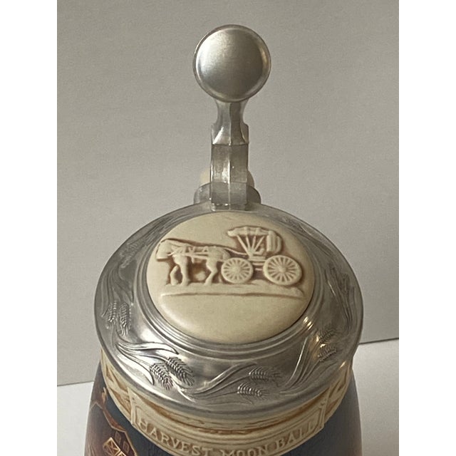 Ceramic 1980s Terry Redlin "Harvest Moon Ball" Collectible Beer Stein For Sale - Image 7 of 12