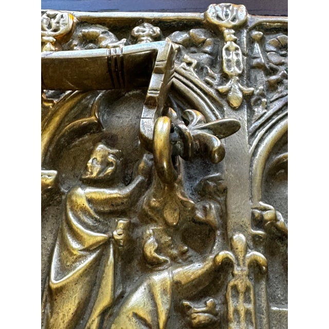 Gothic 17th Century Gothic Style Bronze Reliquary Box With Repousse Figures For Sale - Image 3 of 8