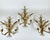 Exquisite set of 3 "Wheat Sheaf" sconces, originating from Florence, Italy, circa 1950. Crafted with remarkable attention...