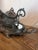 An impressive antique french table centrepiece consisting of an ornate jardinière and a large matching mirrored plateau....