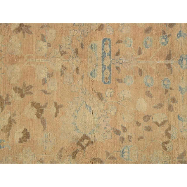 Persian Antique Tabriz Carpet, Handmade Persian Rug in Floral Gold, Light Blue, Taupe For Sale - Image 3 of 18