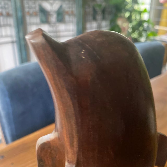 1970s Wooden Dolphin and Buffalo Statues - Set of 2 For Sale In Atlanta - Image 6 of 9