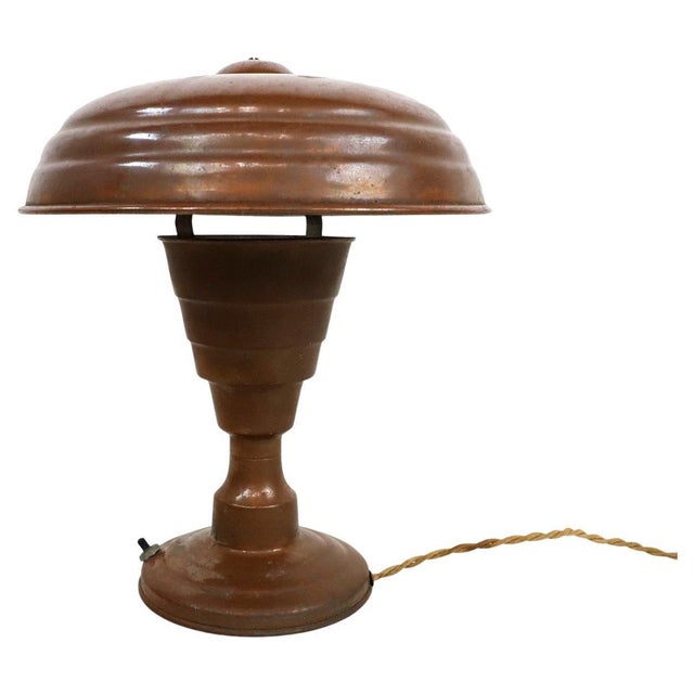 Art Deco Table Lamp Made in Cooper, circa 1920s For Sale - Image 10 of 14