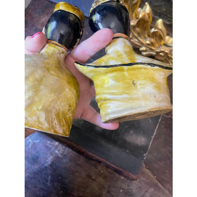 Asian Pair of Asian 6” Chalkware Statue Busts For Sale - Image 3 of 10