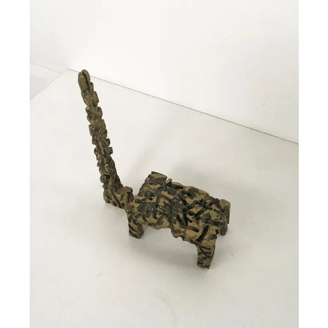 1980s Urano Palma, Italian Abstract Chair & Table Sculptures, 1980, Bronzes, Set of 2 For Sale - Image 5 of 11
