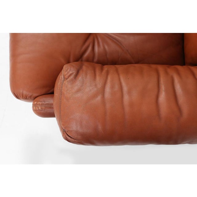 Brown Leather Coronado 2-Seater Sofa by Tobia Scarpa for B&B Italia, Italy, 1960s For Sale - Image 11 of 18