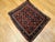 Vintage Persian Kurdish Saddlebag Bagface Tribal Rug, Hand-Knotted Wool, Geometric Pattern, Burgundy & Navy, 2x2 For Sale - Image 4 of 10
