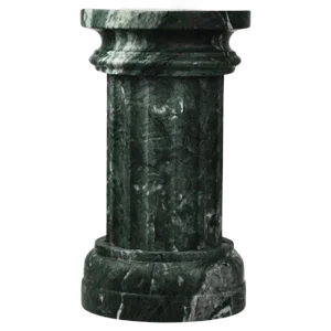 Handmade Column Vase in Satin Green Guatemala Marble by Fiammetta V.