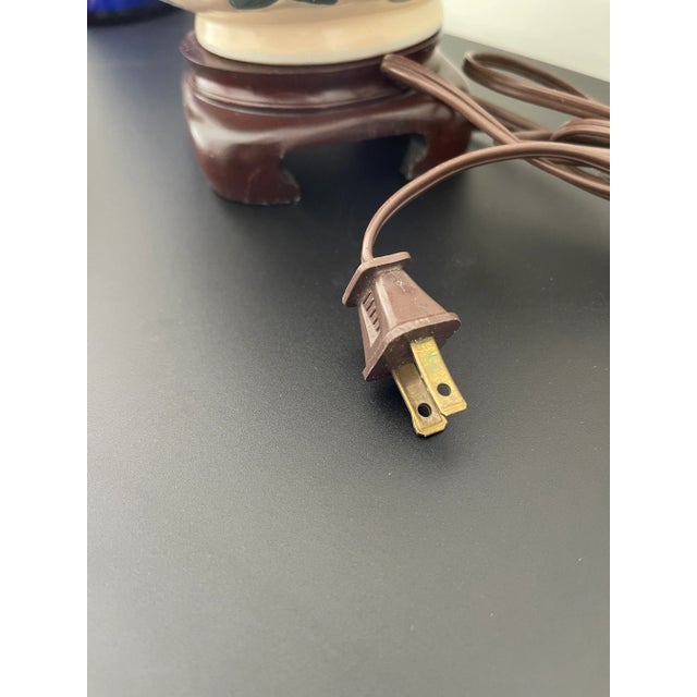 Ceramic Vintage 1980s Floral Chinoiserie Table Lamp For Sale - Image 7 of 8