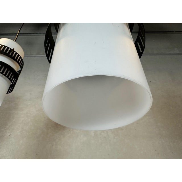 Black Vintage Opaline Design Hanging Lamps, Set of 2 For Sale - Image 8 of 14