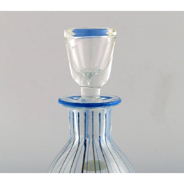 Åfors Carafe in Hand-Painted Mouth-Blown Art Glass, 1960s For Sale - Image 4 of 7