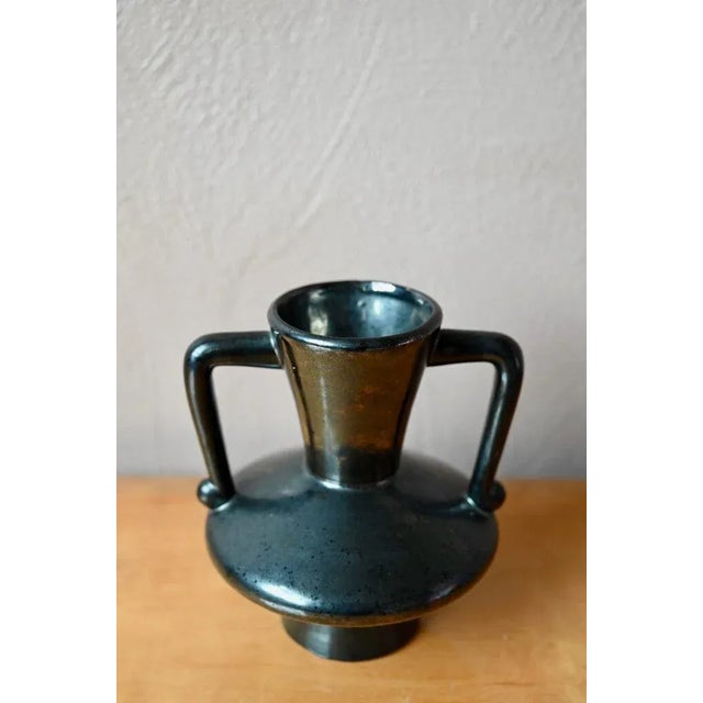 Mid-Century Modern Mid-Century Black Vase from Poët Laval, France, 1950s For Sale - Image 3 of 12