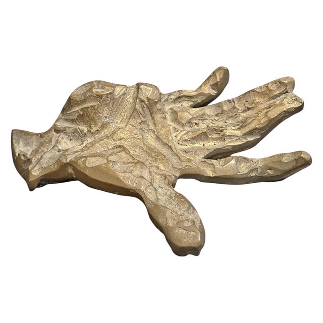 Metal Pair of Italian Bronze Brutalist Hands For Sale - Image 7 of 11