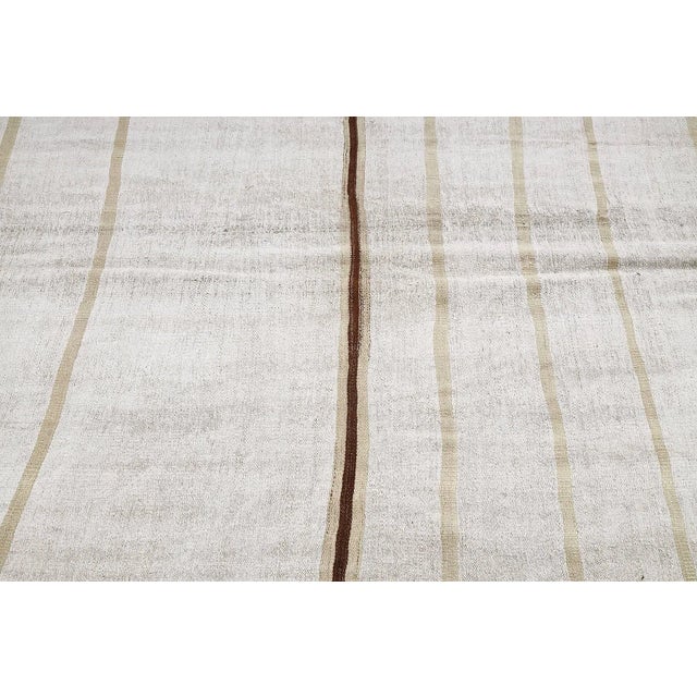 Mid 20th Century Striped Vintage Hemp Kilim Rug For Sale - Image 4 of 7