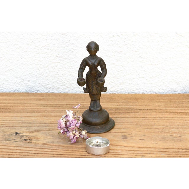 Rare Indian Bronze Deepalakshmi For Sale - Image 9 of 9