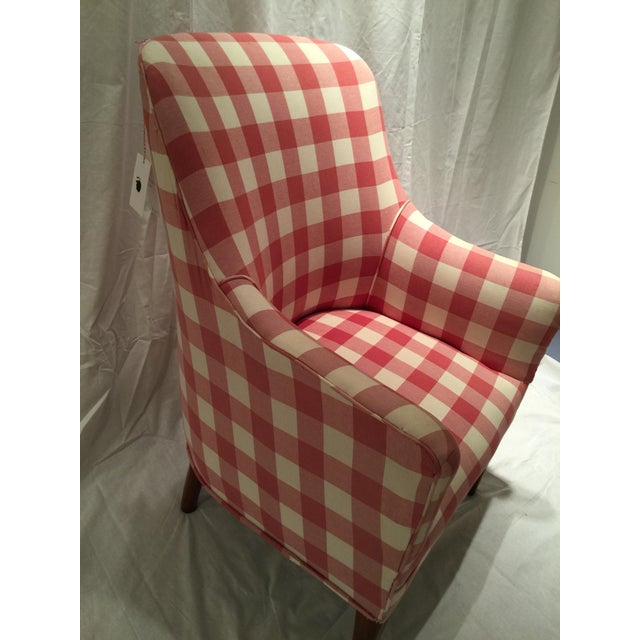 Red And White Buffalo Check Arm Chair Chairish
