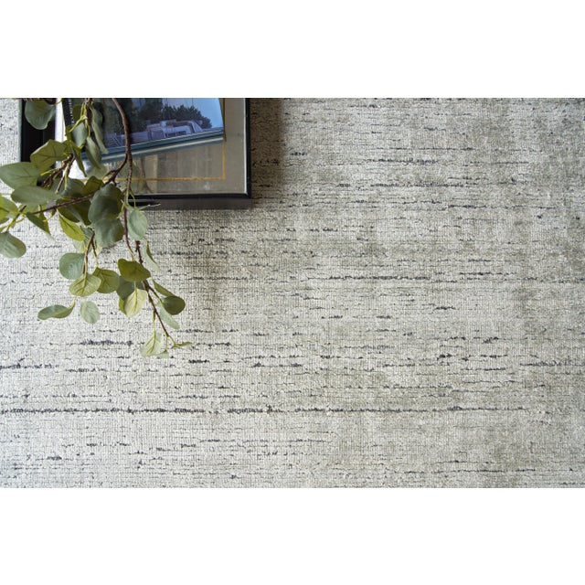 Exquisite Rugs Montero Handmade New Zealand Wool & PET Yarn Ivory/Navy Rug-10'X14' For Sale In Los Angeles - Image 6 of 7