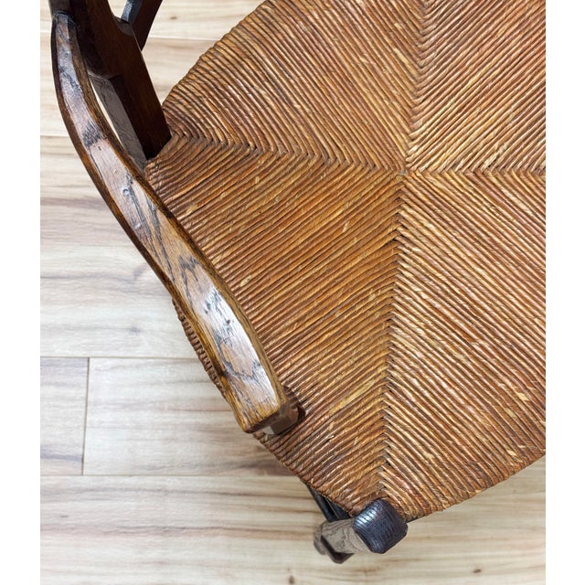 Antique Carved Wood French Country Rush Seat Dining Chairs, S/6 For Sale - Image 10 of 18