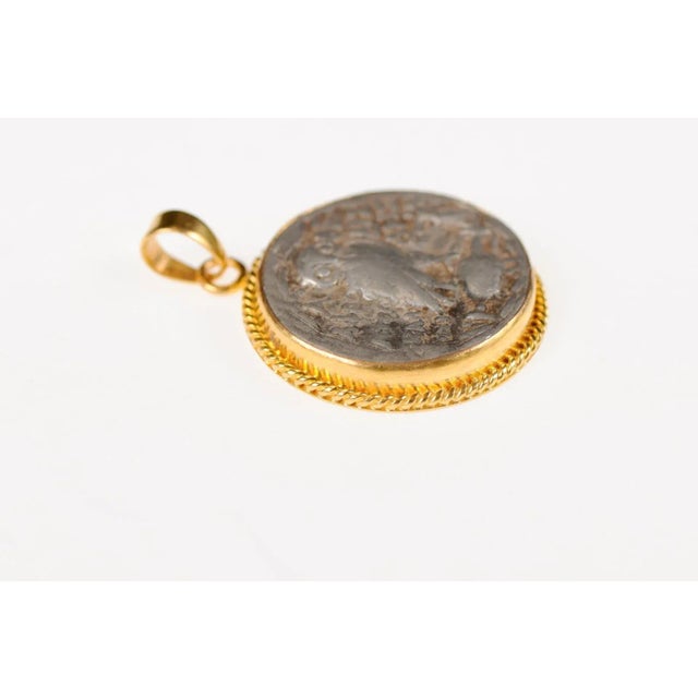 Antique Ancient Greek Owl Coin Pendant For Sale - Image 9 of 9